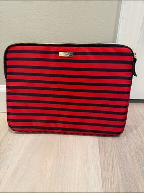 Kate Spade New York Red Blue Stripe Laptop computer Case
